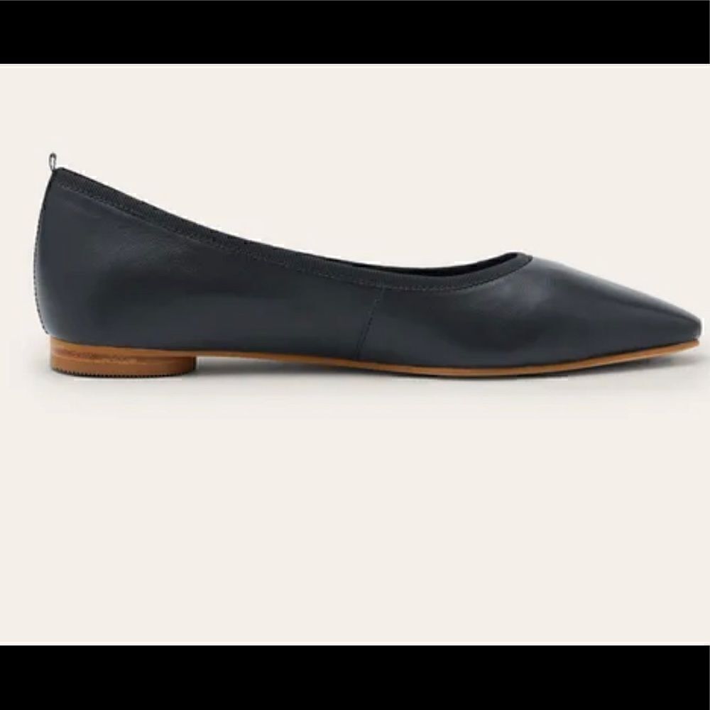 BODEN Almond Toe Navy Blue Ballerina Shoe - Picture 2 of 9